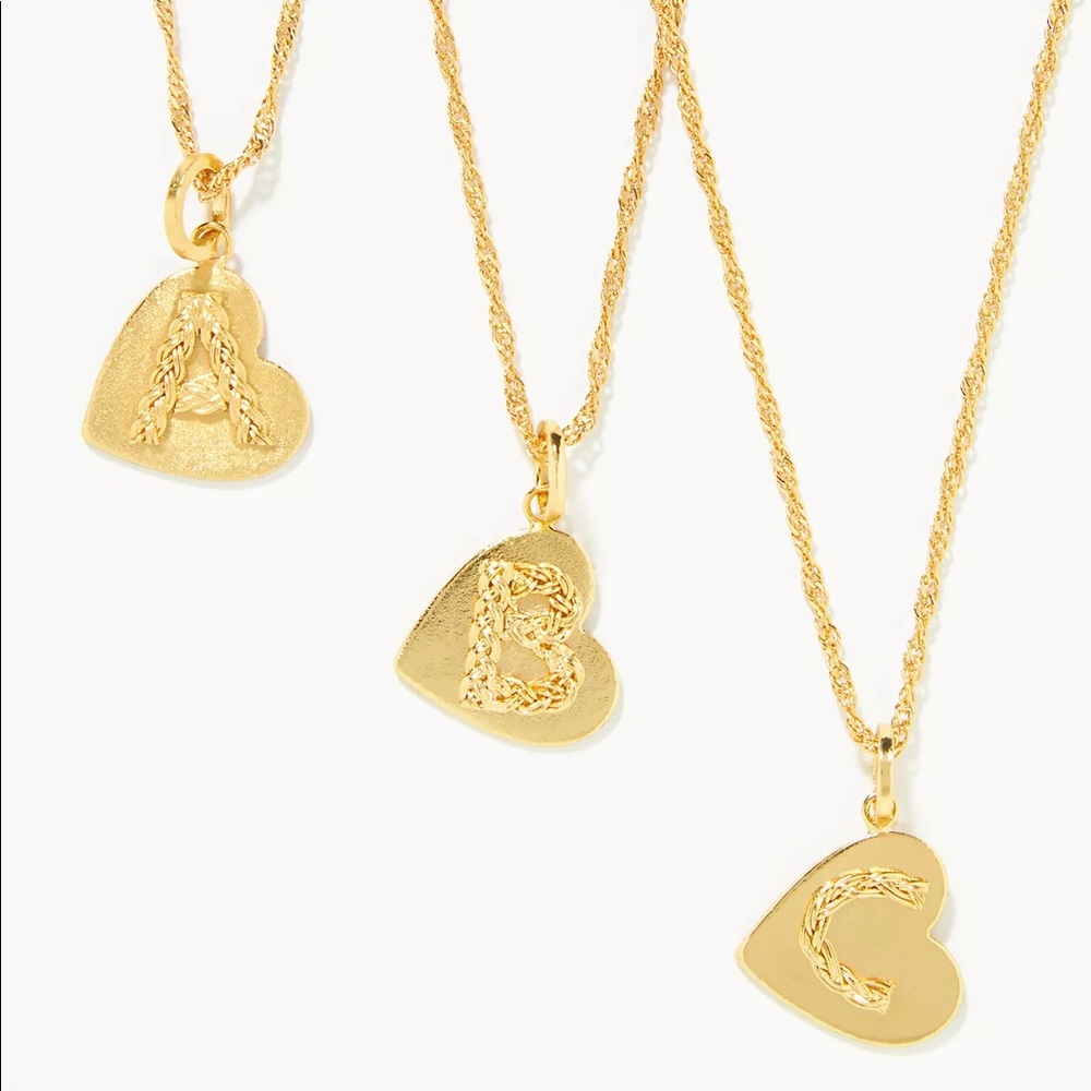 Liza Echeverry Heart Monogram Pendant Necklace | R